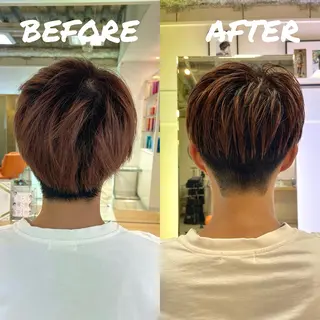 ショート カラー メンズ 鶴﨑 美優亜のヘアスタイル
