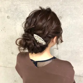 セミロング ヘアアレンジ 卒業式お呼ばれ🕊️ ヘアセット✴︎ミキのヘアスタイル