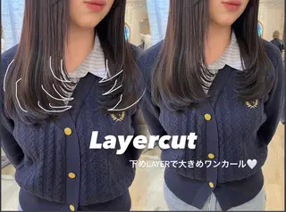 ロング ちのレイヤー/ハッ シュカット🌷💝のヘアスタイル