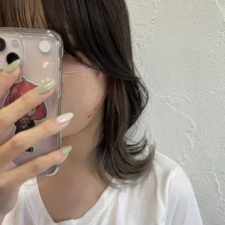 ミディアム カラー 髪質改善/白髪ぼかし SHIONのヘアスタイル