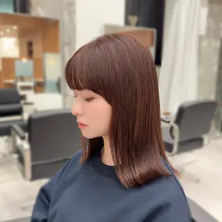 ミディアム カラー 縮毛矯正+モテカラー 🎀✨MIHOのヘアスタイル