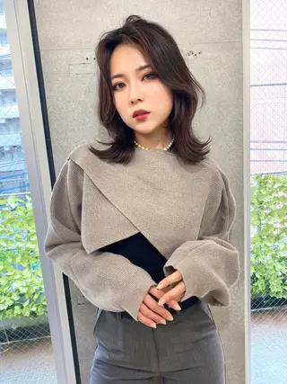 ミディアム カラー 似合わせレイヤー 🇰🇷荒木洋文のヘアスタイル