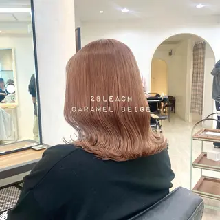 ミディアム カラー ゆさこのか ダブルカラー／縮毛のヘアスタイル