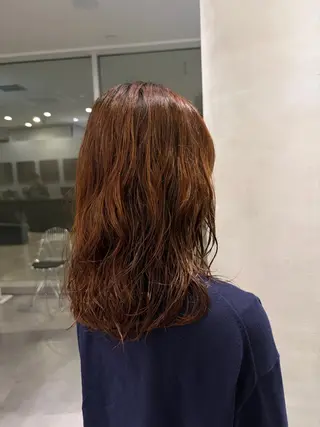 セミロング パーマ カット／ブリーチ🐏 モデル募集中 ナナホのヘアスタイル