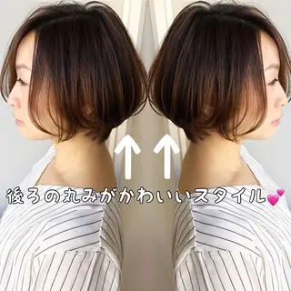ショート カラー ボブ、縮毛矯正👑 心斎橋/高城涼也のヘアスタイル
