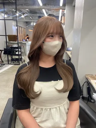 ロング カラー 新宿/韓国ヘア/ 髪質改善ストレートのヘアスタイル
