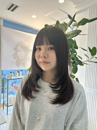 セミロング カラー KOGA／ パーマモデル募集のヘアスタイル