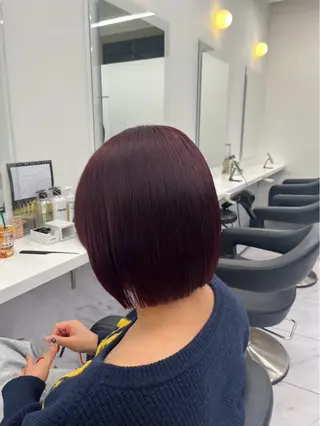ショート カラー 透明感🤍レイヤー ベージュ‎🤍ピンクのヘアスタイル