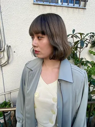 ミディアム カラー レイヤーウルフ エクステ磯部のヘアスタイル