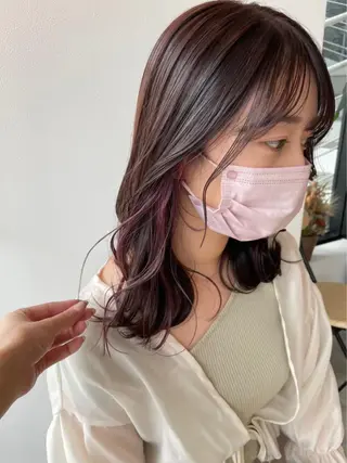 ミディアム カラー 神戸ボブ✂️ ioe三宮/田 伸佳のヘアスタイル