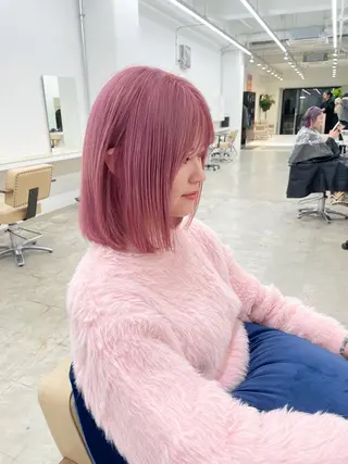 ミディアム カラー メンズ ハイトーン/レイヤー /ケアブリーチ石川治のヘアスタイル