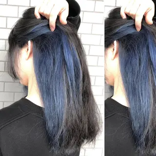 ロング カラー JuNブリーチに 縮毛矯正するプロのヘアスタイル