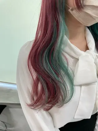 ロング カラー 推しカラー オタク美容師 山本のヘアスタイル