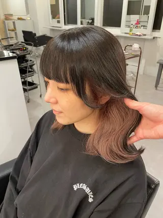 ミディアム カラー Cielro/ダブル カラー/西田咲希のヘアスタイル