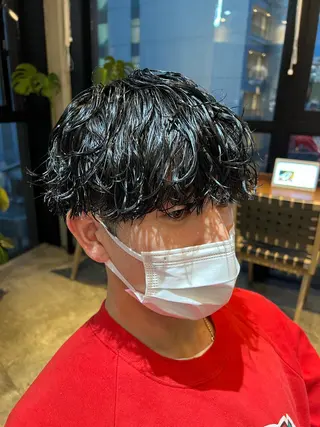 ショート パーマ メンズ 波巻きスパイラルパー マ/シャドウパーマ駿のヘアスタイル