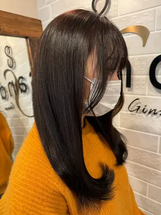 セミロング 縮毛矯正/髪質改善 インナーカラーせいぎのヘアスタイル