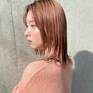 ミディアム カラー 🍊暖色×顔周り 🍊cocoroのヘアスタイル