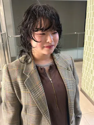 ミディアム パーマ baLon.fem/ 澤田 奈々子のヘアスタイル