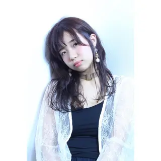 ロング カラー パーマ 安達 俊亮のヘアスタイル