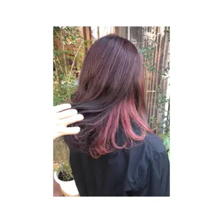 セミロング カラー レイヤーカット🌈 透明感カラー🌷ユリのヘアスタイル