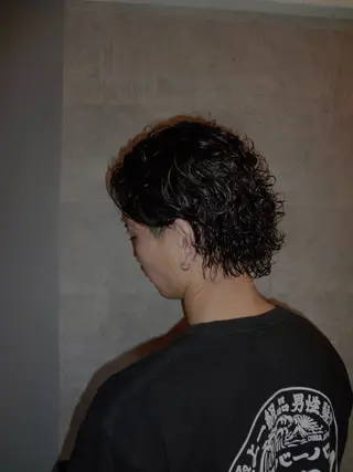 ミディアム パーマ メンズ grow hair works tokyo所属・葛西/barber/ 相山琉磨のヘアスタイル