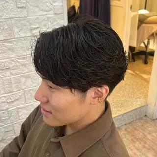パーマ メンズ ボブ／艶カラー ❣️マナミのヘアスタイル