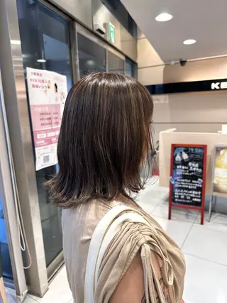 ミディアム カラー クロスパーマ/うる艶 カラー/Kurumiのヘアスタイル