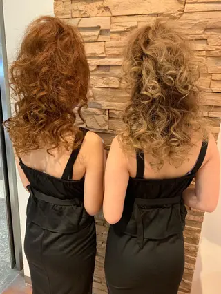ロング カラー ヘアアレンジ きむえり/髪質改善 /うねり広がり改善のヘアスタイル