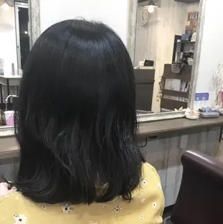 ミディアム カラー パーマ 金崎 新吾のヘアスタイル