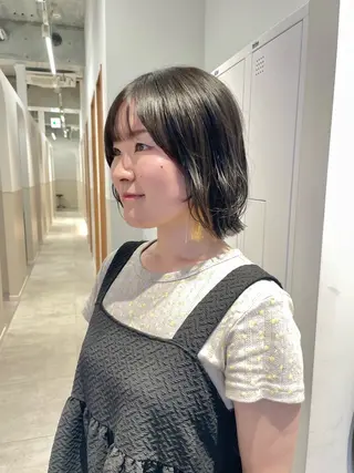 ショート 抜け感ボブ×パーマ ｜kazaneのヘアスタイル