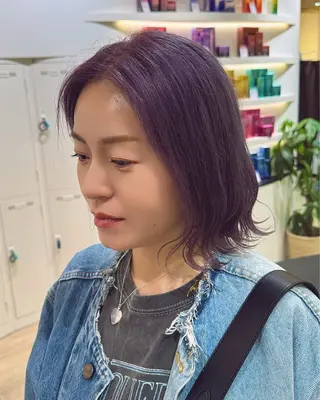 ミディアム カラー ハッシュカット/ ブリーチ/アスナのヘアスタイル