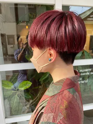 ショート カラー ヘアアレンジ 鴫原 亜弥のヘアスタイル