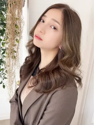 ミディアム 前髪&顔周りカット/ 韓国レイヤー/シバタのヘアスタイル