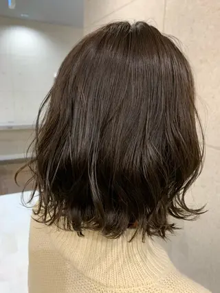 セミロング カラー 宮之本峻也/メンズ パーマ/透明感カラーのヘアスタイル