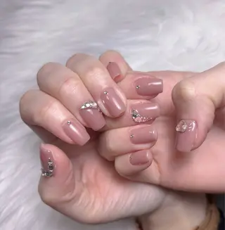 ネイル Shis_🦄shi 韓国風キラキラネイルのネイルデザイン