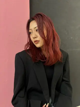 セミロング 韓国ハイトーンカラー kana♡のヘアスタイル