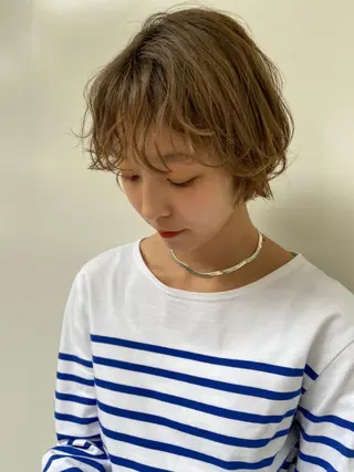 ミディアム カラー パーマ 鈴木 千裕のヘアスタイル