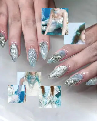 ネイル moca心斎橋店 Aina🐈‍⬛🤍のネイルデザイン