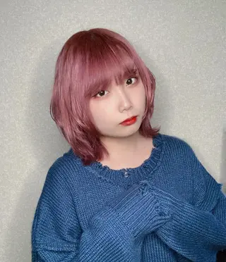 ミディアム カラー 似合わせカット ケアパーマ喜来雅由のヘアスタイル