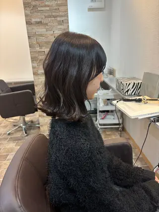 ミディアム カラー ヘアカラー&縮毛矯正 STAR☆RIVERのヘアスタイル