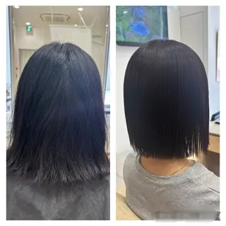 ミディアム 名駅／艶髪ストレート ／ヘッドスパ／伴怜奈のヘアスタイル