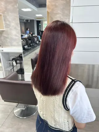 セミロング 縮毛矯正✖髪質改善 仁木伸明のヘアスタイル