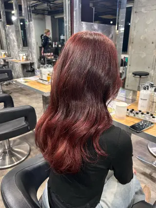 ロング カラー 寒色🦋韓国ヘア💙 レイヤー/グレージュのヘアスタイル