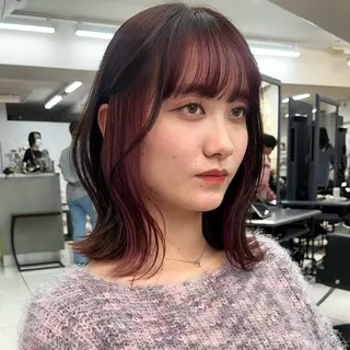 カラー ウルフ🦋顔まわり ❤︎ ͛MEIのヘアスタイル