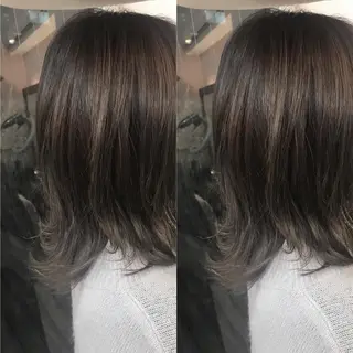 ミディアム カラー 小栗 麻衣のヘアスタイル