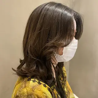 セミロング 顔周りカット・相談 レイヤーも◎しずくのヘアスタイル