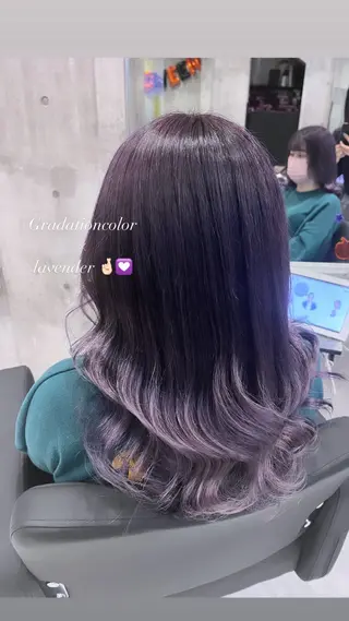 セミロング カラー ♡🎀垢抜け透明感 カラーaomi🐇♡のヘアスタイル