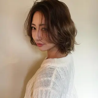 ショート カラー 薬院:今泉/上川美幸 ボブ/顔周りレイヤーのヘアスタイル