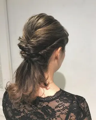 ミディアム カラー ヘアアレンジ 前田 裕介のヘアスタイル