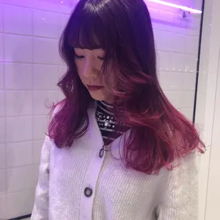 セミロング カラー レイヤー/ブリーチ HIKARU ♡のヘアスタイル